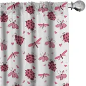 Abakuhaus – Lieveheersbeestjes gordijnen 2x75x225 cm – rood-wit