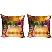 Abakuhaus Spa Kussenhoezen Set – 2x40x40 cm – Dubbelzijdig bedrukt – Mikrofaser