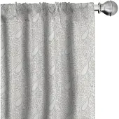 Abakuhaus Paisley Gordijnen – 2x75x245 cm – Microvezel – Grijs/Wit