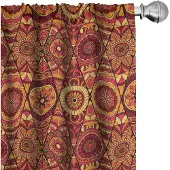 Abakuhaus Mandala gordijnen – Geometrische bloemmotieven – 2x75x245 cm – Veelkleurig