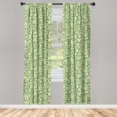 Abakuhaus Raamgordijnen – Krullend damast 2-delig 75x225 cm – Lichtgroen