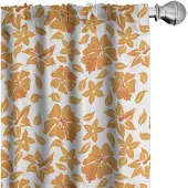 Abakuhaus Gordijnen – 2x75x245 cm – Halfdonkerend – Oranje/Wit