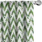 Abakuhaus Palmblad Gordijn – Chevron – 2x75x245 cm – Groen/Wit
