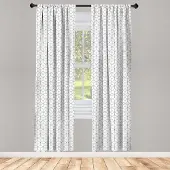 Abakuhaus Geometrische raamgordijnen – 2-panelen 75x245 cm – Zwart/Wit