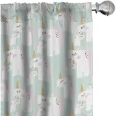 Abakuhaus Eenhoorn gordijnen – microvezel – 2x75x175 – veelkleurig