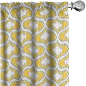 Abakuhaus Gordijnen – Geometrisch – 2x75x175 cm – Microvezel Geel/Grijs