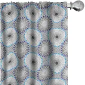 Abakuhaus Mozaïekgordijnen – 2x75×175 cm – halfdonker – lichtgrijs azuurblauw