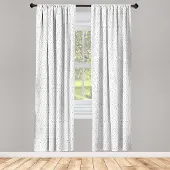 Abakuhaus Grijs-Wit Raamgordijnen – 2-delig 75x225 cm – Microfiber, Halfdonkerend