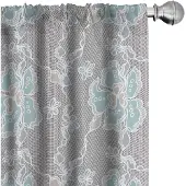 Abakuhaus Bloemen Gordijnen – 2x75x175 cm – Microvezel – Grijs Seafoam