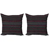 Abakuhaus Kussenhoezen Set – Chevron 2x40x40 cm – Dubbelzijdig Digitaaldruk – Microvezel
