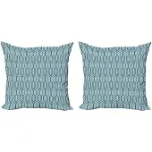 Abakuhaus Kussenhoezen Set – 2x50x50 cm – Dubbelzijdige Digitaldruk – Mikrofaser Turkoois