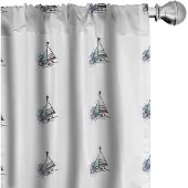 Abakuhaus Nautische Voorhangen – 2x75x225 cm – Microvezel – Peach Seafoam
