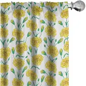 Abakuhaus Nelke – Gordijnen – 2x75x245 cm – halfdonker, microvezel – geel jadegroen wit