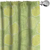 Abakuhaus Gordijnen – Geometrisch – 2-delige set 75x245 cm – avocado groen