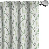 Abakuhaus Bladvormgordijn – Theeblad-patroon – 2x75x225 cm – Militair groen