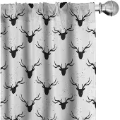 Abakuhaus Herten gordijnen – 2x75x245 cm – microvezel – Zwart-Wit