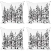 Abakuhaus winter kussenhoes – 4x40x40 cm – dubbelzijdig bedrukt – zwart/wit
