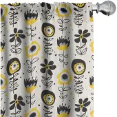Abakuhaus Abstrakt Gordijnen – Surrealistische Bloemen, 2x75x245 cm – Champagne