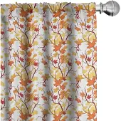 Abakuhaus Herfstgordijnen – 2-delige set – Microvezel – Geel-oranje 75x175