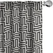 Abakuhaus Abstrakt gordijnen – 2x75x175 cm – microvezel – halfdonkerend – Eierschaal/Koksgrauw