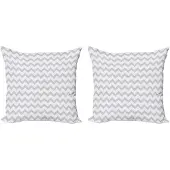 Abakuhaus kussenhoes – 2x45x45 cm – Zigzag, dubbelzijdig bedrukt, microvezel – lichtgrijs