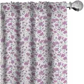 Abakuhaus Magnolia Gordijnen – 2x75x175 cm – microvezel – halfverduisterend – amandelgroen/purpurrood