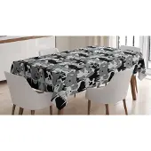Abakuhaus Bulldog Tafelkleed – Binnen/Buiten, 140x200 cm, Satin, Grijs
