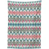 Abakuhaus Tafelkleed – 140x240 cm – Crème/Teal/Rood – Handgemaakt