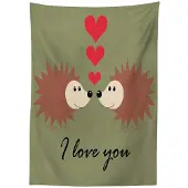 Abakuhaus Egel Tafelkleed – Satijn 140x170 cm – Meerkleurig, Wasbaar