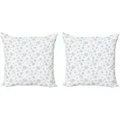 Abakuhaus Kussenhoes – Sneeuwvlok 2×45×45 cm – Dubbelzijdig – Microvezel Wit/Grijs