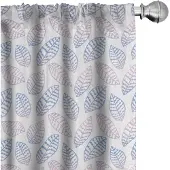 Abakuhaus Bladeren Gordijnen – Bladontwerp – 2x75x175 cm – Roze/Blauw