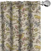 Abakuhaus Voorhangset – 2x75x225 cm – Mikrofaser – Halfrijk donker – Meerkleurig