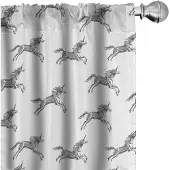 Abakuhaus Eenhoorn Gordijnen – 2x75x245 cm – Antraciet/Wit