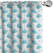 Abakuhaus Wal gordijnen – 2x75x175 cm – microvezel – lichtblauw-wit