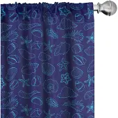 Abakuhaus Slakkengordijnen – set van 2 – 150x225 cm – microvezel – indigo/blauw