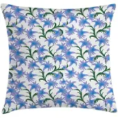 Abakuhaus Kussenhoes – Bloemen Motief – 45x45 cm – Lavendel-Blauw-Groen – Dubbelzijdig bedrukt