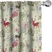 Abakuhaus Winter Gordijnen – 2x75x175 cm – Olijfgroen/Lichtgroen