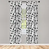 Abakuhaus Kattenraamgordijnen – 2x75x175 cm – Voorhang – Zwart/Wit