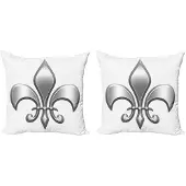 Abakuhaus Fleur De Lis Kussenhoezen – 2x50x50 cm – Dubbelzijdig bedrukt, mikrofaser, rits