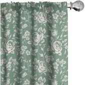 Abakuhaus Bloemen Gordijnen – 2x Panelen – 150x175 cm – Resedagroen