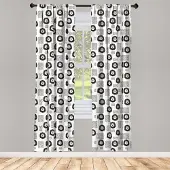 Abakuhaus – Zwart-witte raamgordijnen – 2-delige paneelset 75x175 cm – roedezak – microvezel