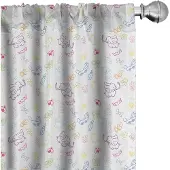 Abakuhaus Kindergordijnen – 2x75x175 cm – Multi-kleur – Halve verduistering