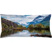 Abakuhaus Natur Kussenhoes – 90x40 cm – Dubbelzijdig bedrukt – Groen/Blauw