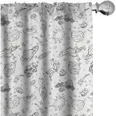 Abakuhaus Kindergordijnen Doodle – microvezel, 2x75x245 cm