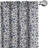 Abakuhaus Orient Gordijnen – 2x75x245 cm – Vermiljoen Indigo – Halfdonker
