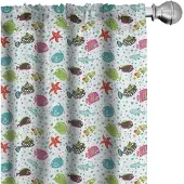Abakuhaus Onderwater Gordijnen – Kleurrijke Vissen – 2x75x245 Microvezel