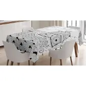 Abakuhaus Odyssee Tafelkleed – Antraciet & Wit – 140×200 cm – Wasbaar