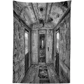 Abakuhaus – tafelkleed 140x240 cm – zwart-wit satijn, wasbaar