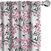 Abakuhaus Kersenbloesem gordijnen – set van 2, 75x175 cm – microvezel, roedehoes