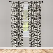 Abakuhaus – Blume Gardijnen – Monochroom Zwart/Beige 2x75x245 cm